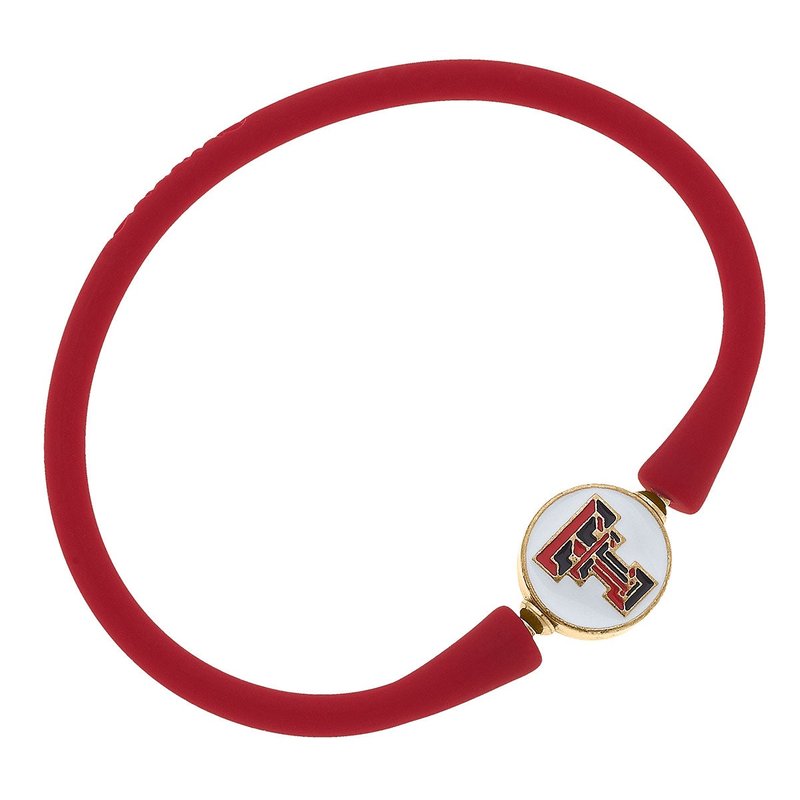 Canvas Style Texas Tech Red Raiders Enamel Silicone Bali Bracelet