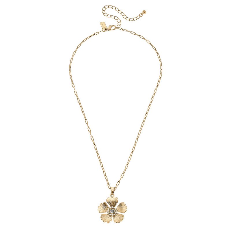 Canvas Style Tiana Flower Pendant Necklace In Gold