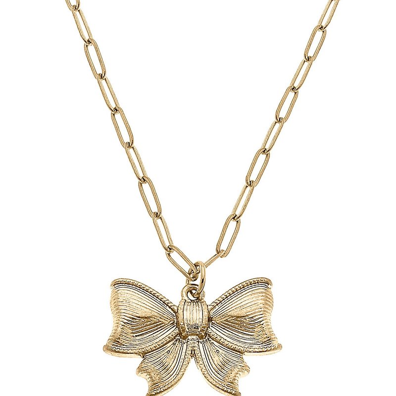 Canvas Style Waverly Bow Pendant Necklace In Gold