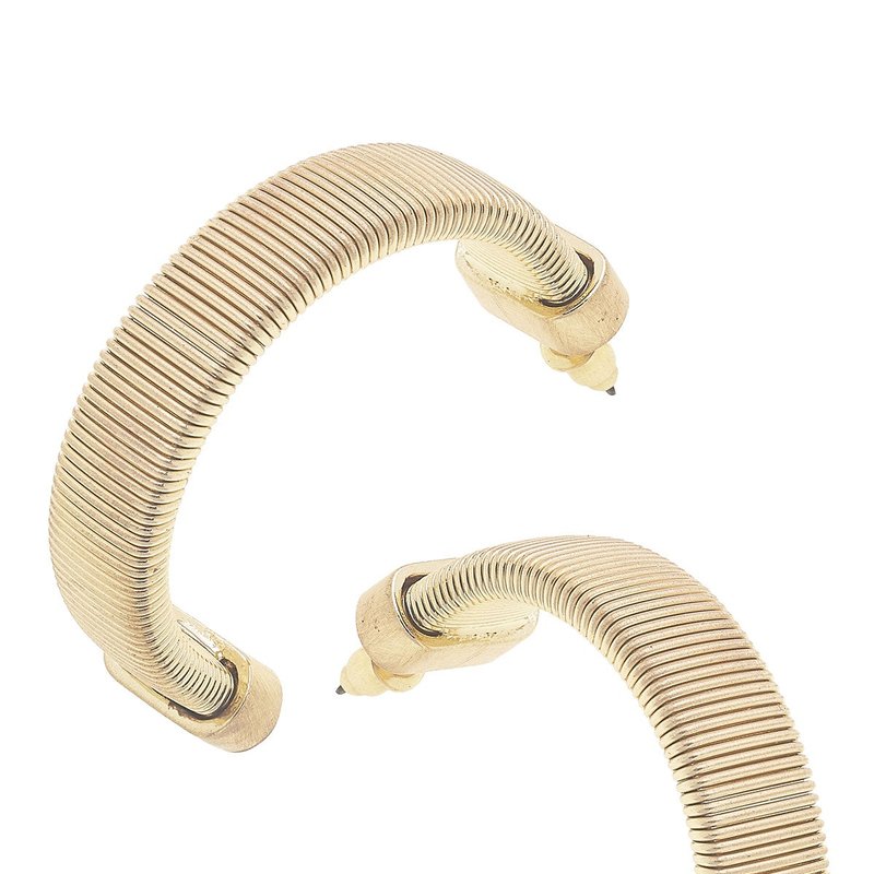 Canvas Style Winston Watchband Hoop Earrings In Gold