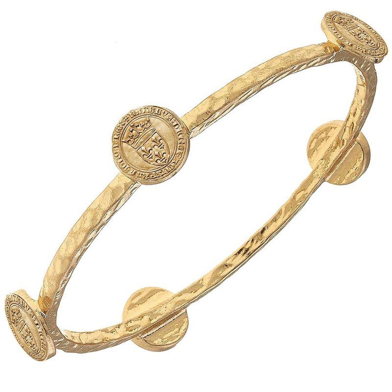 Canvas Style X Mary Catherine Studio French Coin Bangle In Gold