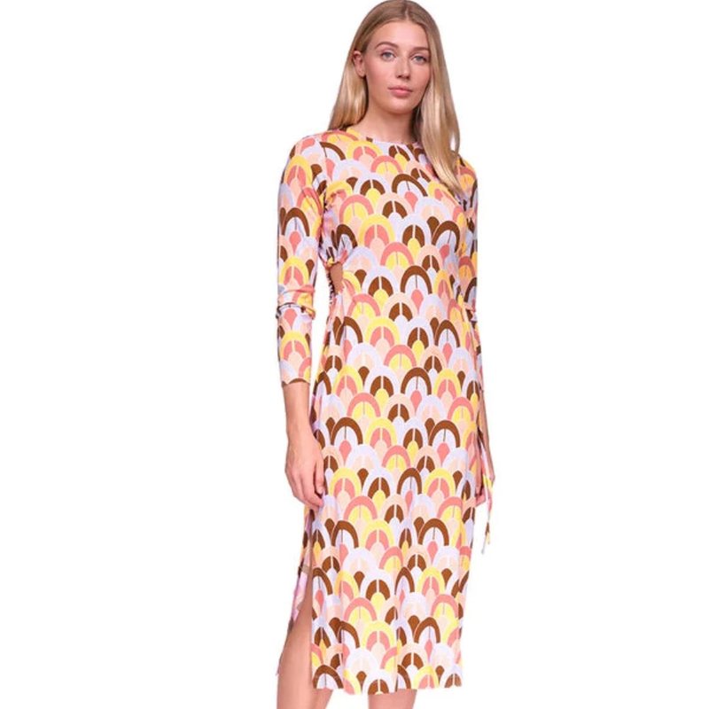 Shop Cara Cara Celeste Geo Print Dress In Purple