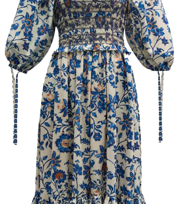 Shop Cara Cara Women Jazzy Tiered Smocked Midi Dress In Blue