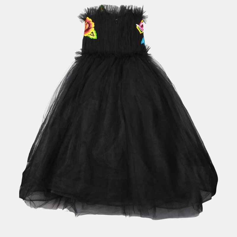 Shop Carolina Herrera Women's Black Multi Embroidered A-line Dress