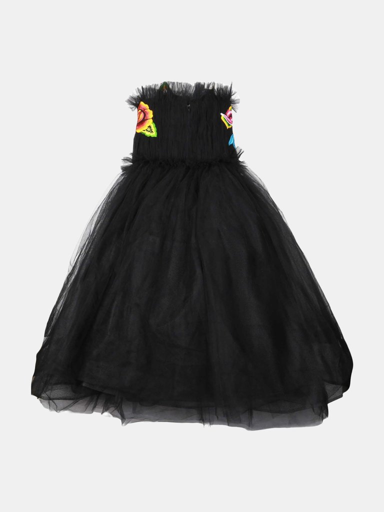 Carolina Herrera Women's Black Multi Embroidered A-Line Dress - 4