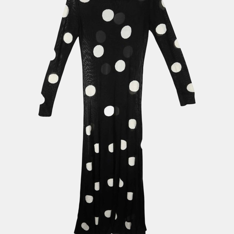Carolina Herrera Women's Black Multi Fluid Dress With Dots Detail