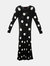 Carolina Herrera Women's Black Multi Fluid Dress with Dots Detail