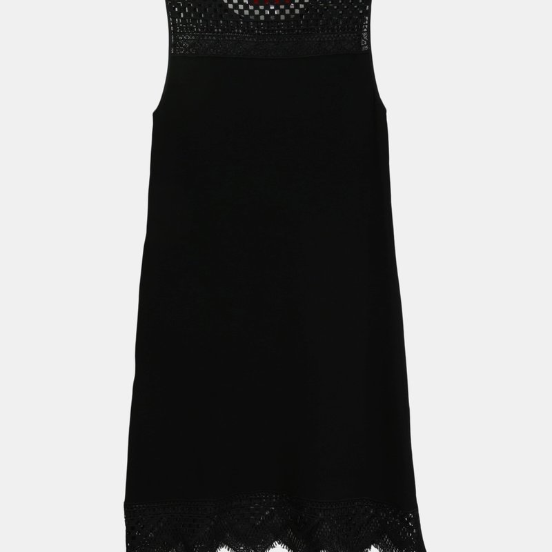 Shop Carolina Herrera Women's Black Shift Dress With Guipure Lace