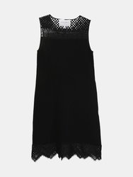 Carolina Herrera Women's Black Shift Dress With Guipure Lace - Black