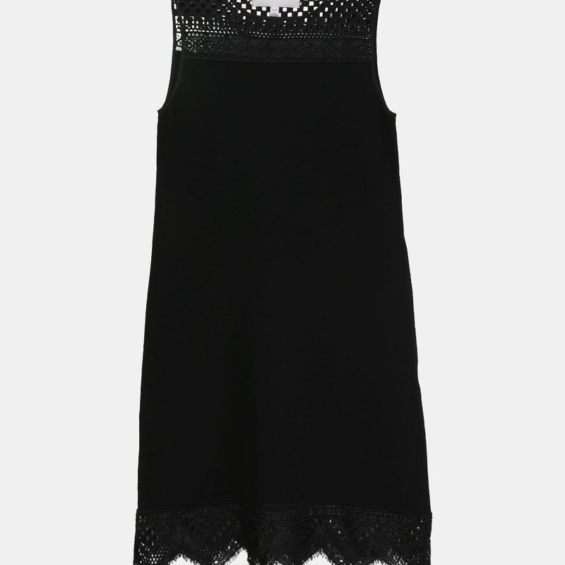 Carolina Herrera Women's Black Shift Dress With Guipure Lace