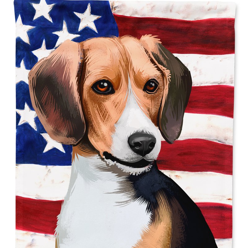 Caroline's Treasures 11 X 15 1/2 In. Polyester Beagle American Flag Garden Flag 2-sided 2-ply