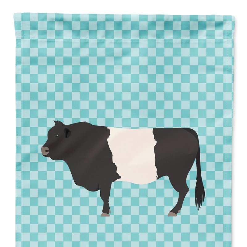Caroline's Treasures 11 X 15 1/2 In. Polyester Belted Galloway Cow Blue Check Garden Flag 2-sided 2-ply In Animal Print
