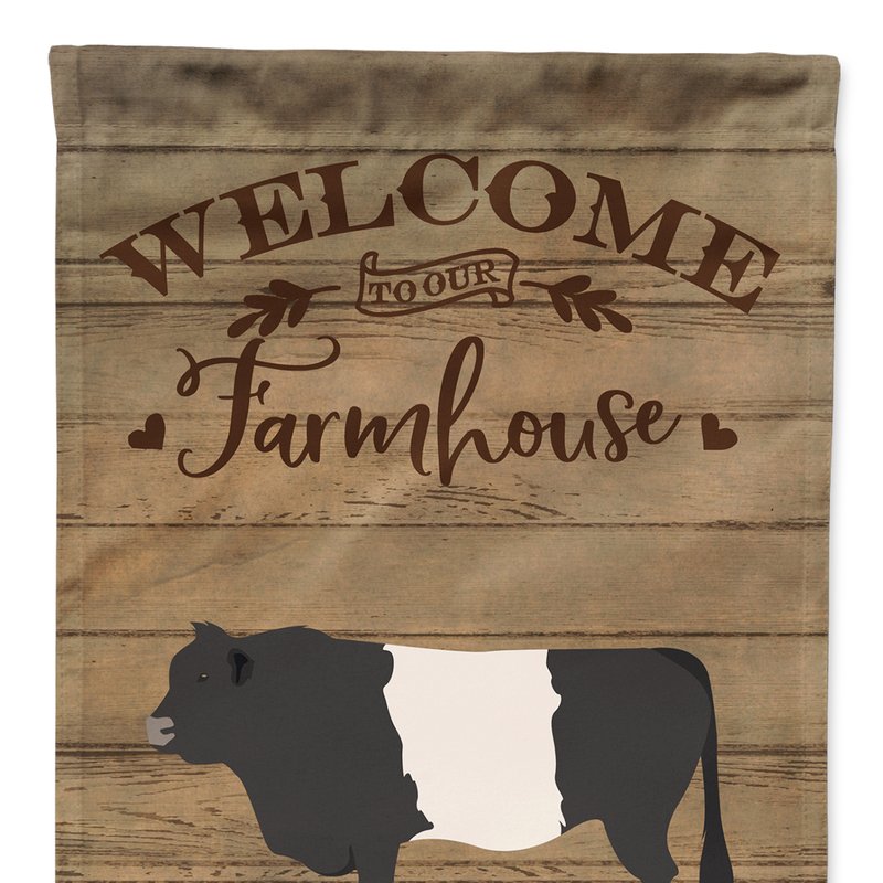 Caroline's Treasures 11 X 15 1/2 In. Polyester Belted Galloway Cow Welcome Garden Flag 2-sided 2-ply In Brown