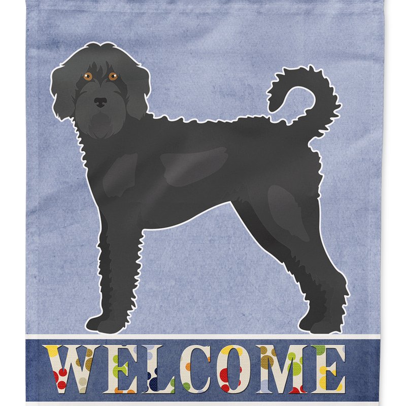 Caroline's Treasures 11 X 15 1/2 In. Polyester Black Labradoodle Welcome Garden Flag 2-sided 2-ply