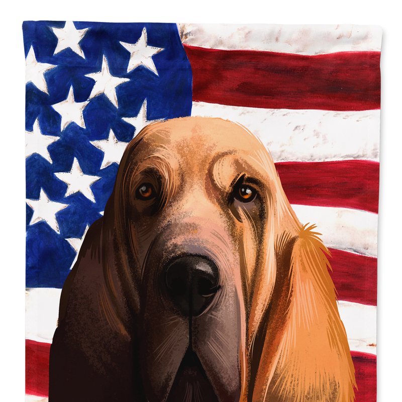 Caroline's Treasures 11 X 15 1/2 In. Polyester Bloodhound Dog American Flag Garden Flag 2-sided 2-ply