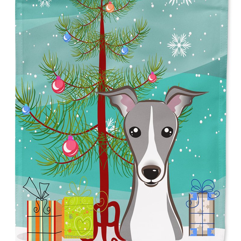 Caroline's Treasures 11 X 15 1/2 In. Polyester Christmas Tree And Italian Greyhound Garden Flag 2-sided 2-ply