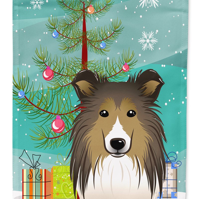 Caroline's Treasures 11 X 15 1/2 In. Polyester Christmas Tree And Sheltie Garden Flag 2-sided 2-ply