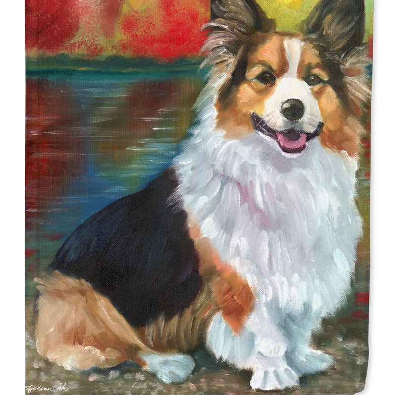 Caroline's Treasures 11 X 15 1/2 In. Polyester Corgi By The Lake Garden Flag 2-sided 2-ply
