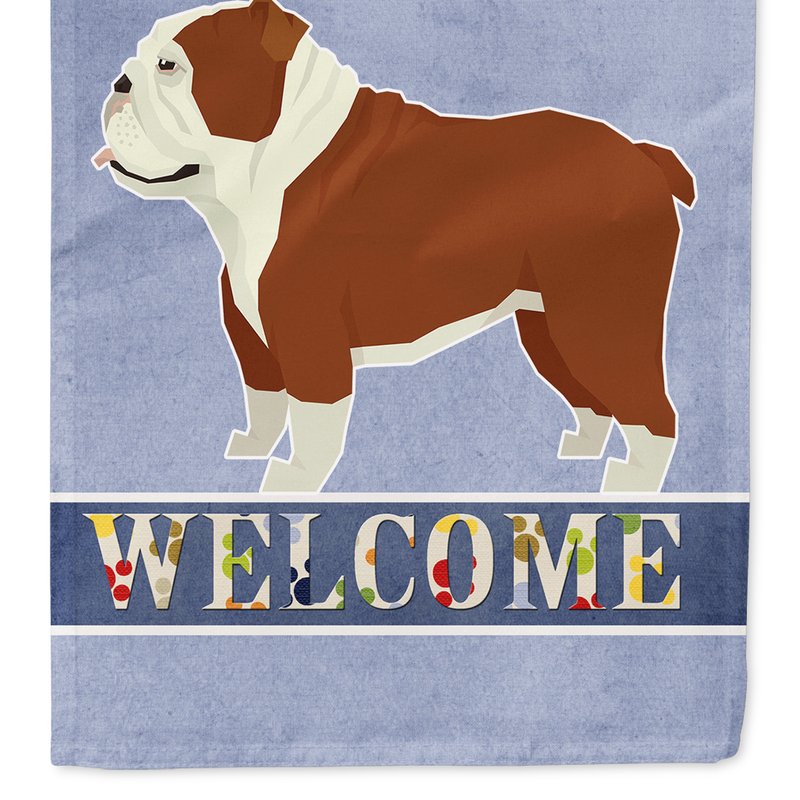 Caroline's Treasures 11 X 15 1/2 In. Polyester English Bulldog Welcome Garden Flag 2-sided 2-ply In Purple