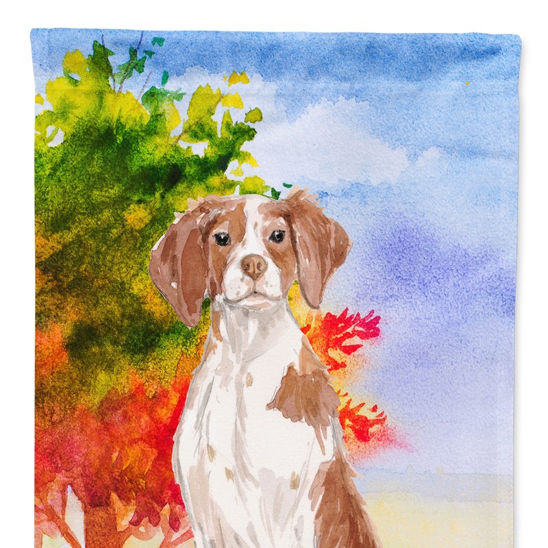 Caroline's Treasures 11 X 15 1/2 In. Polyester Fall Brittany Spaniel Garden Flag 2-sided 2-ply