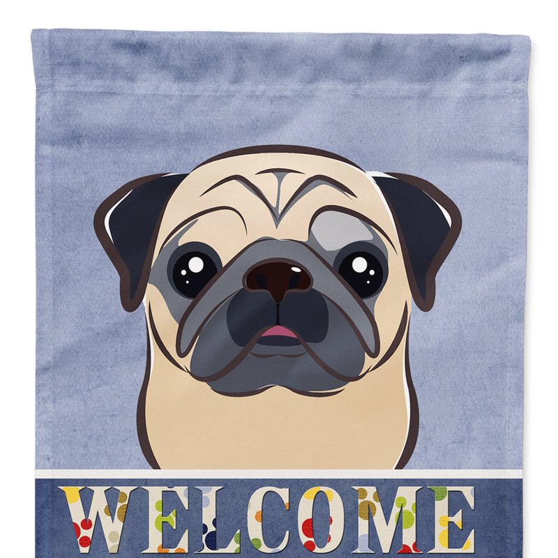 Caroline's Treasures 11 X 15 1/2 In. Polyester Fawn Pug Welcome Garden Flag 2-sided 2-ply