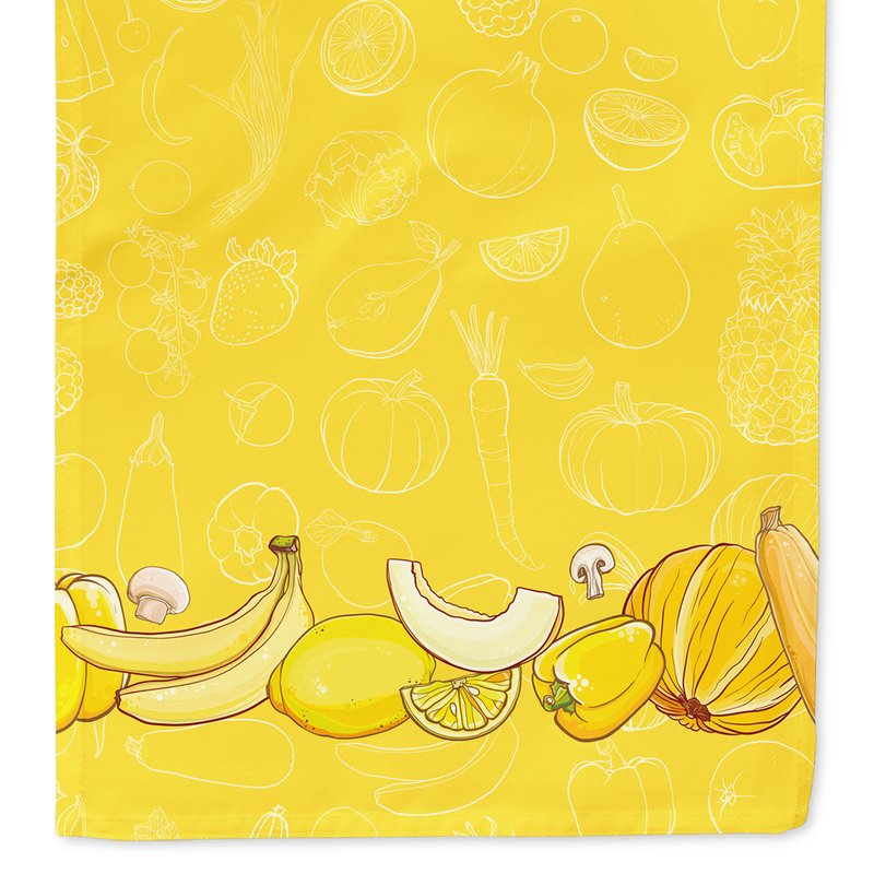 Caroline's Treasures 11 X 15 1/2 In. Polyester Fruits And Vegetables In Yellow Bb5134ds66 Garden Flag 2-sided 2-ply