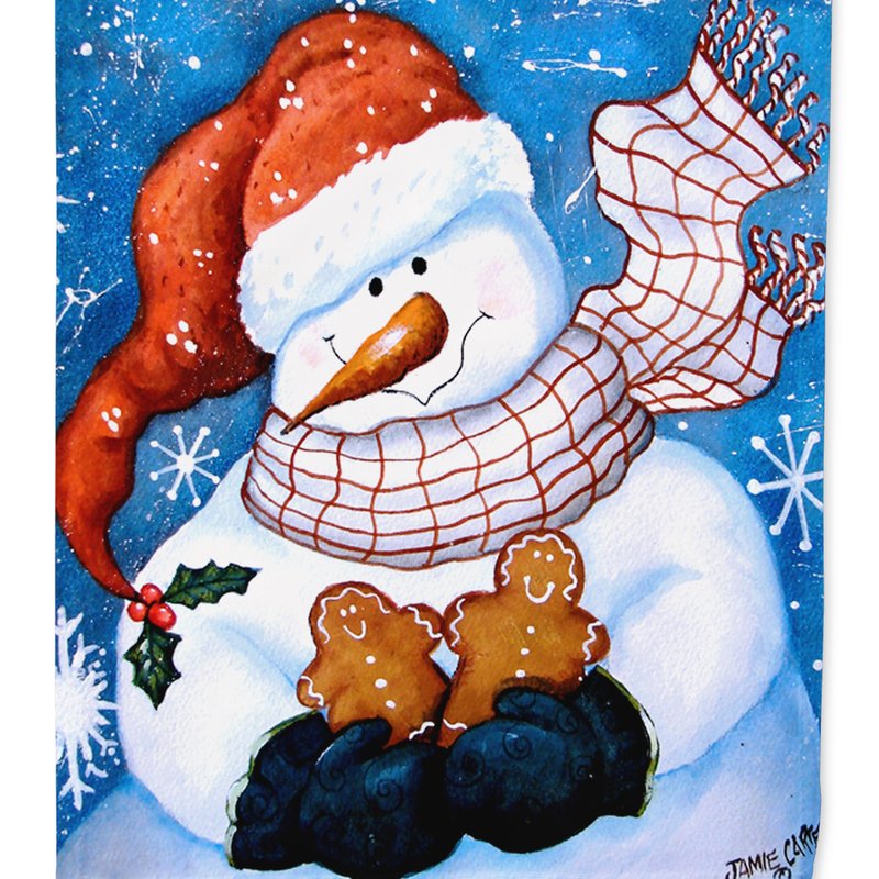 Caroline's Treasures 11 X 15 1/2 In. Polyester Gingerbread And Snowflake Snowman Garden Flag 2-sided 2-ply