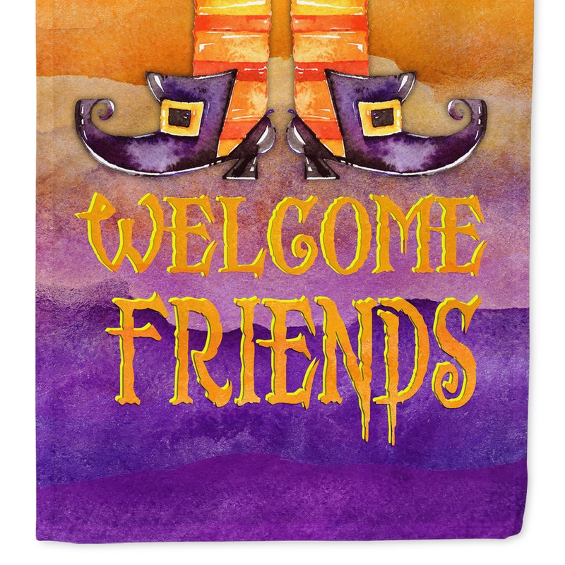 Caroline's Treasures 11 X 15 1/2 In. Polyester Halloween Welcome Witches Feet Garden Flag 2-sided 2-ply In Orange