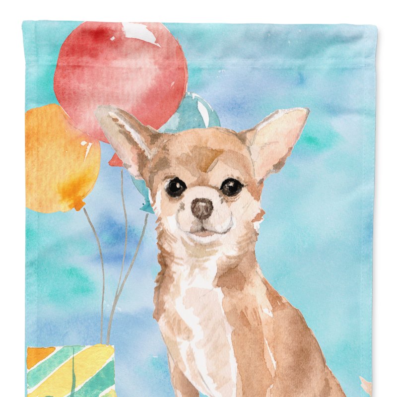 Caroline's Treasures 11 X 15 1/2 In. Polyester Happy Birthday Chihuahua Garden Flag 2-sided 2-ply In Blue