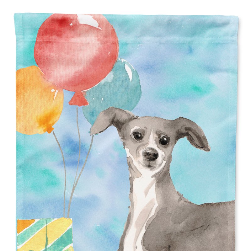Caroline's Treasures 11 X 15 1/2 In. Polyester Happy Birthday Italian Greyhound Garden Flag 2-sided 2-ply