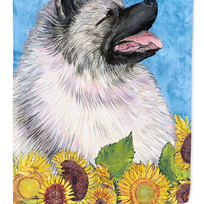 Caroline's Treasures 11 X 15 1/2 In. Polyester Keeshond In Summer Flowers Garden Flag 2-sided 2-ply In Animal Print