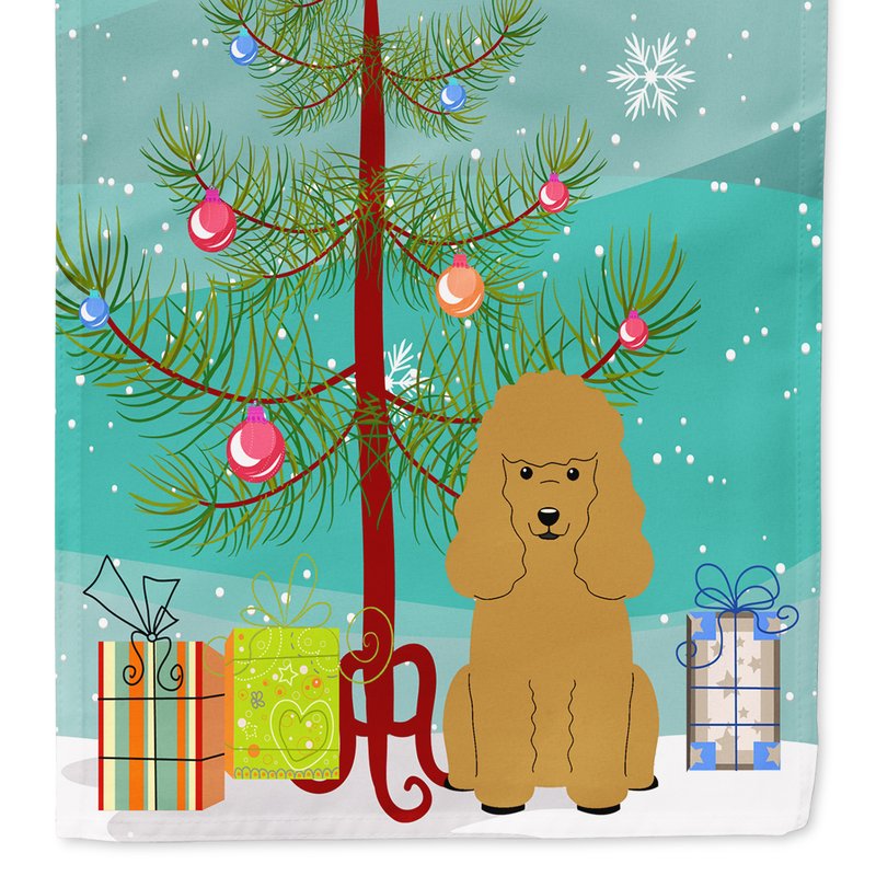 Caroline's Treasures 11 X 15 1/2 In. Polyester Merry Christmas Tree Poodle Tan Garden Flag 2-sided 2-ply In Animal Print