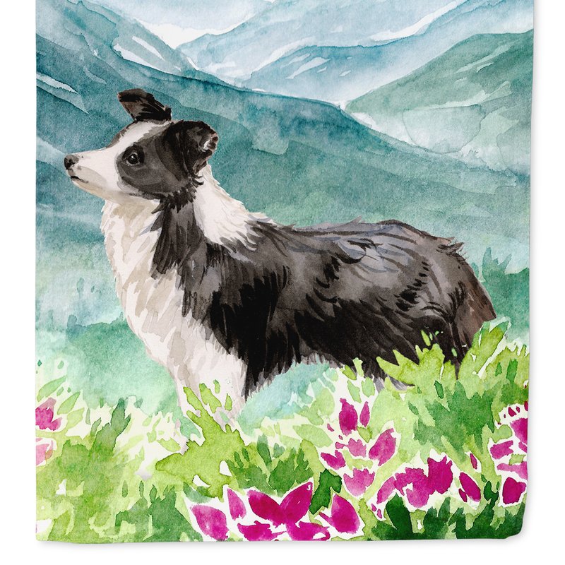 Caroline's Treasures 11 X 15 1/2 In. Polyester Mountian Flowers Border Collie Garden Flag 2-sided 2-ply