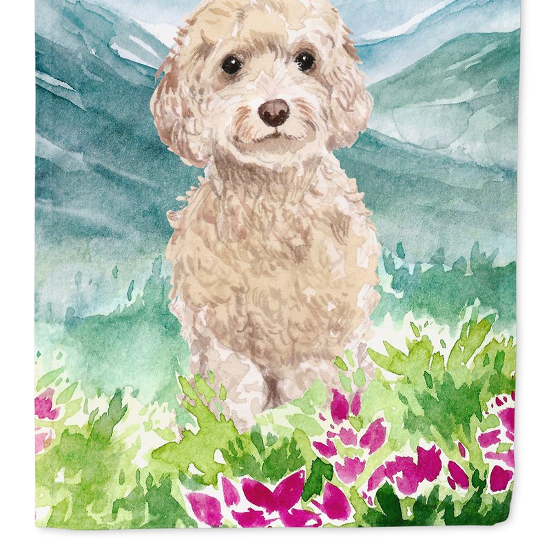 Caroline's Treasures 11 X 15 1/2 In. Polyester Mountian Flowers Goldendoodle Garden Flag 2-sided 2-ply