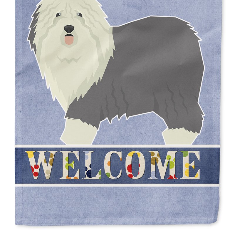 Caroline's Treasures 11 X 15 1/2 In. Polyester Old English Sheepdog Welcome Garden Flag 2-sided 2-ply