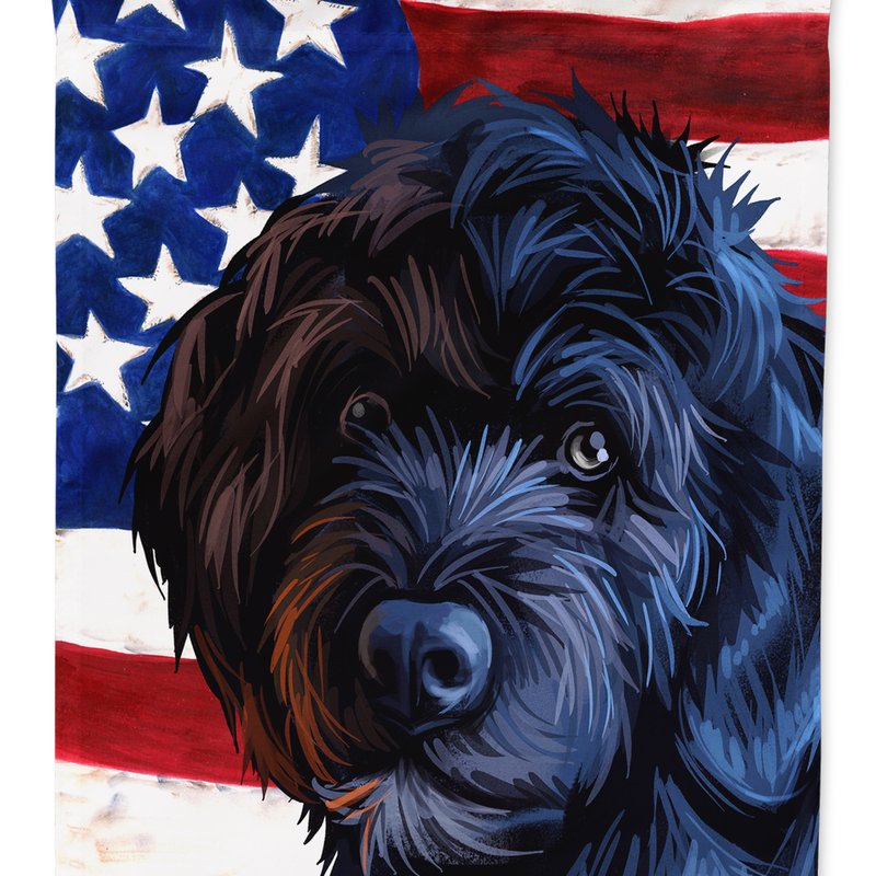 Caroline's Treasures 11 X 15 1/2 In. Polyester Portuguese Water Dog American Flag Garden Flag 2-sided 2-ply