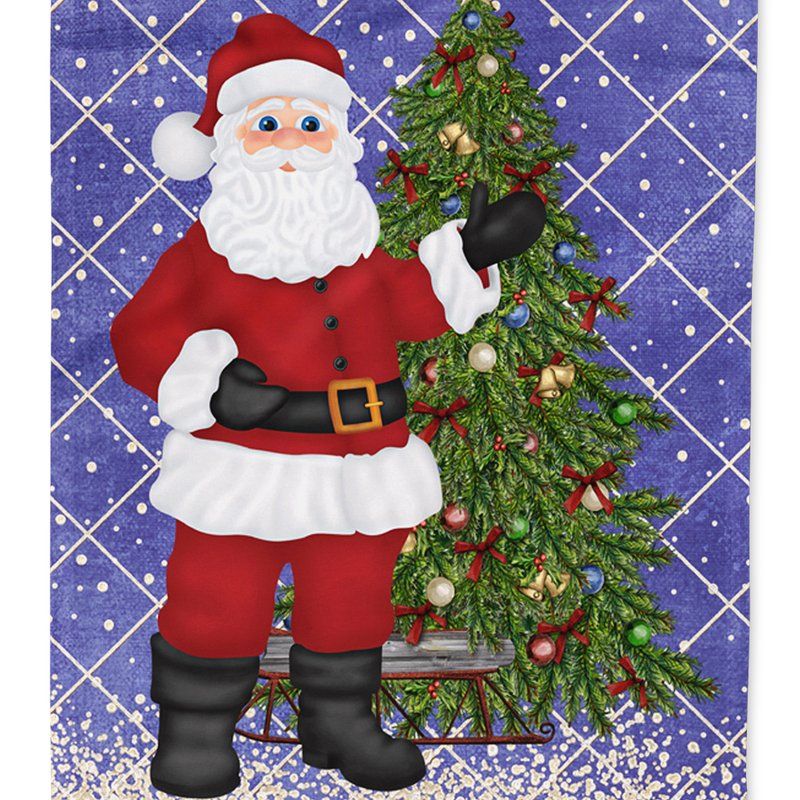 Caroline's Treasures 11 X 15 1/2 In. Polyester Santa Claus And Christmas Tree Garden Flag 2-sided 2-ply