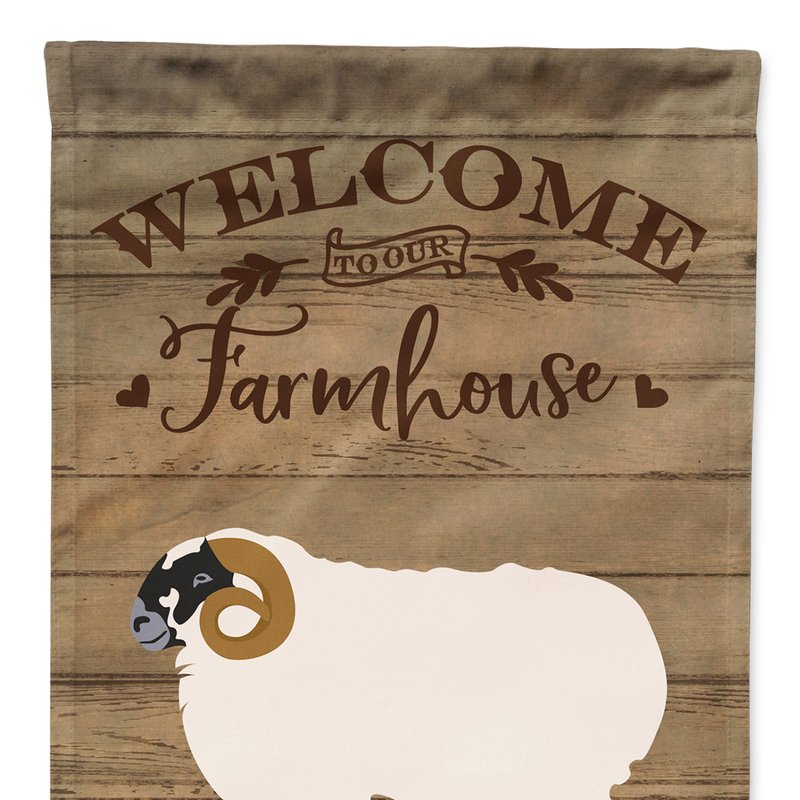 Caroline's Treasures 11 X 15 1/2 In. Polyester Scottish Blackface Sheep Welcome Garden Flag 2-sided 2-ply In Animal Print