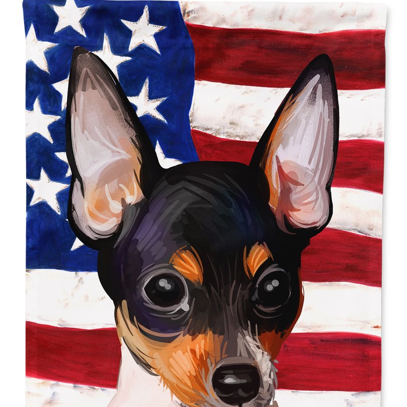 Caroline's Treasures 11 X 15 1/2 In. Polyester Toy Fox Terrier American Flag Garden Flag 2-sided 2-ply