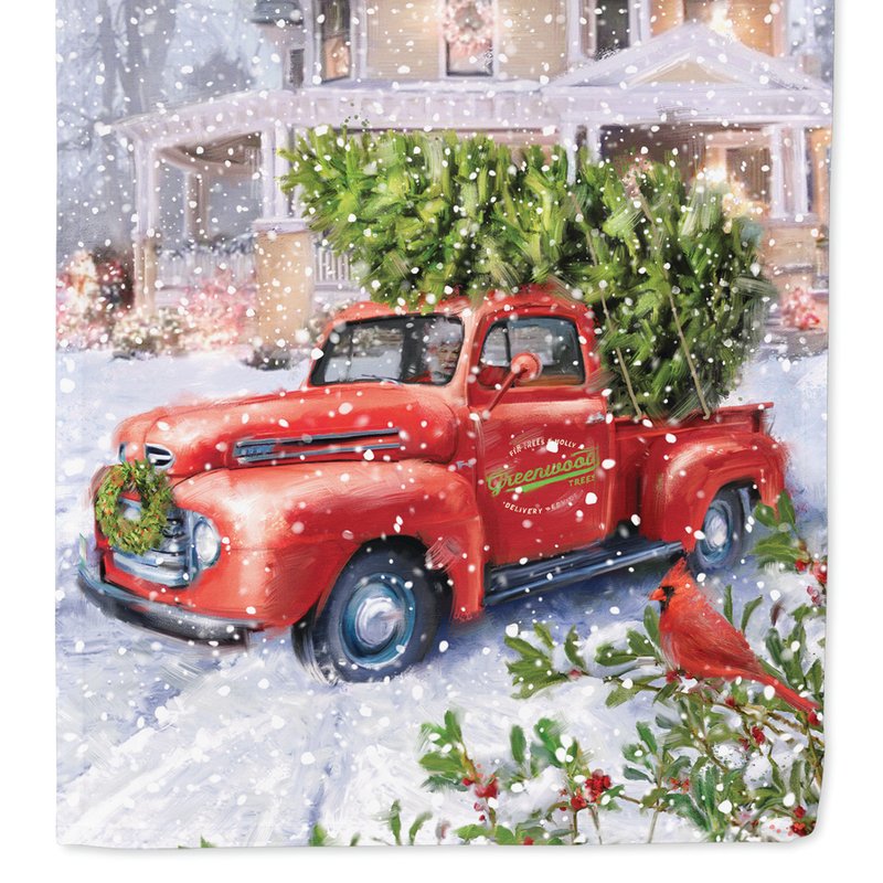 Caroline's Treasures 11 X 15 1/2 In. Polyester Vintage Farm Truck And Christmas Tree Garden Flag 2-sided 2-ply