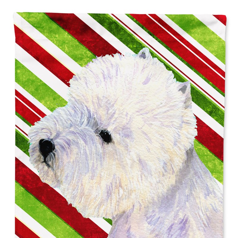 Caroline's Treasures 11 X 15 1/2 In. Polyester Westie Candy Cane Holiday Christmas Garden Flag 2-sided 2-ply In Animal Print