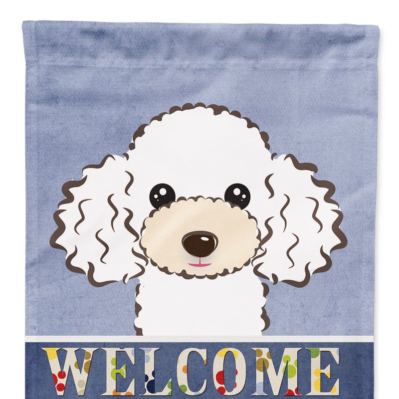 Caroline's Treasures 11 X 15 1/2 In. Polyester White Poodle Welcome Garden Flag 2-sided 2-ply