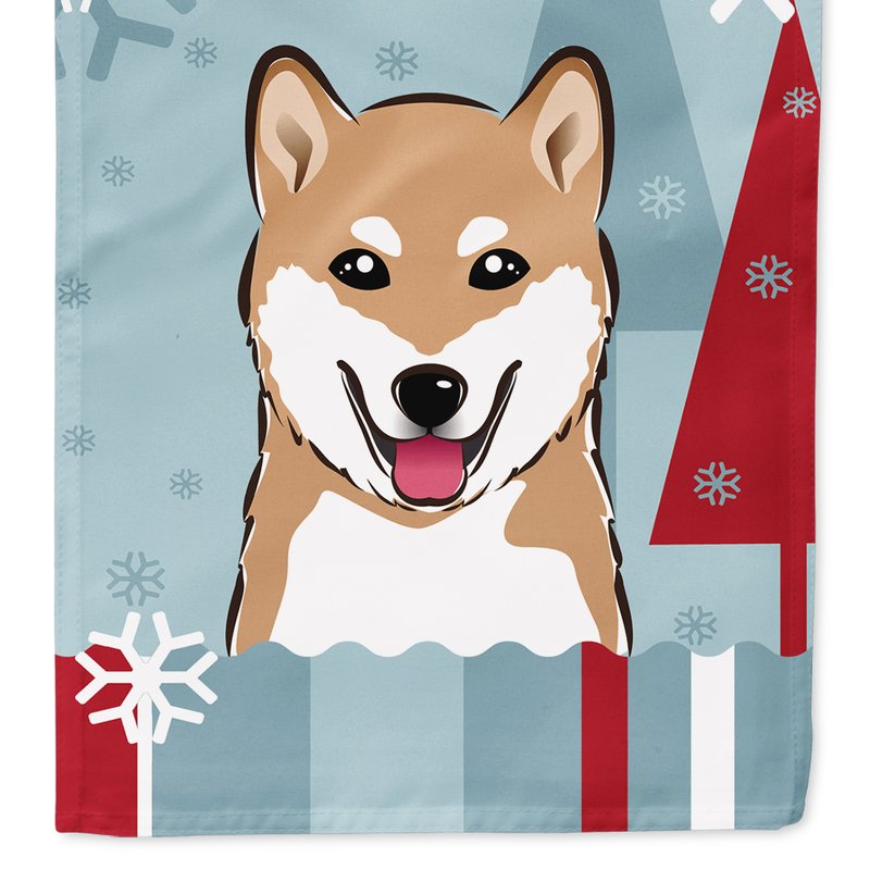 Caroline's Treasures 11 X 15 1/2 In. Polyester Winter Holiday Shiba Inu Garden Flag 2-sided 2-ply