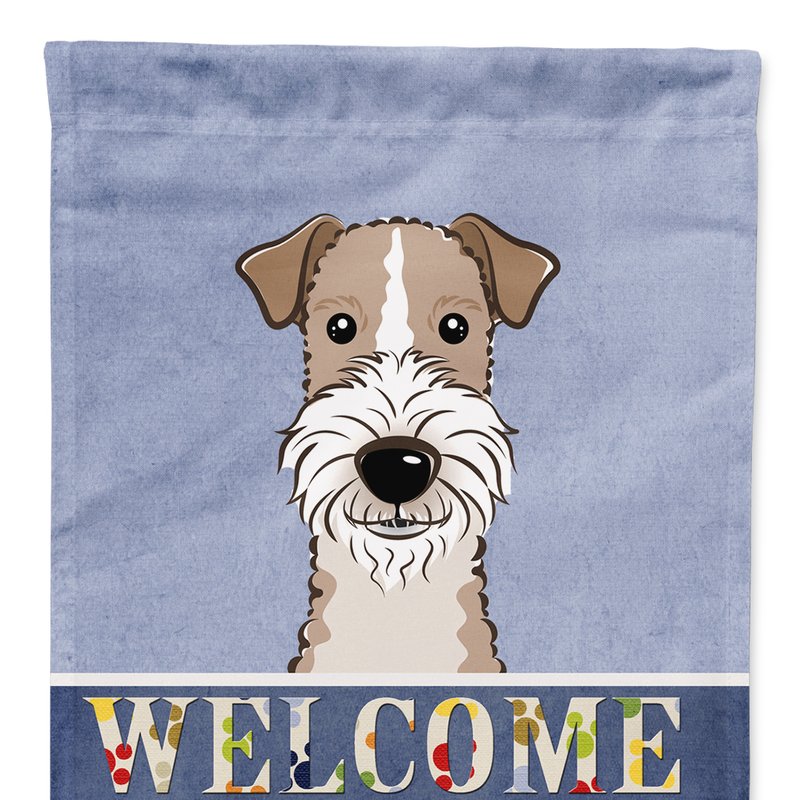 Caroline's Treasures 11 X 15 1/2 In. Polyester Wire Haired Fox Terrier Welcome Garden Flag 2-sided 2-ply