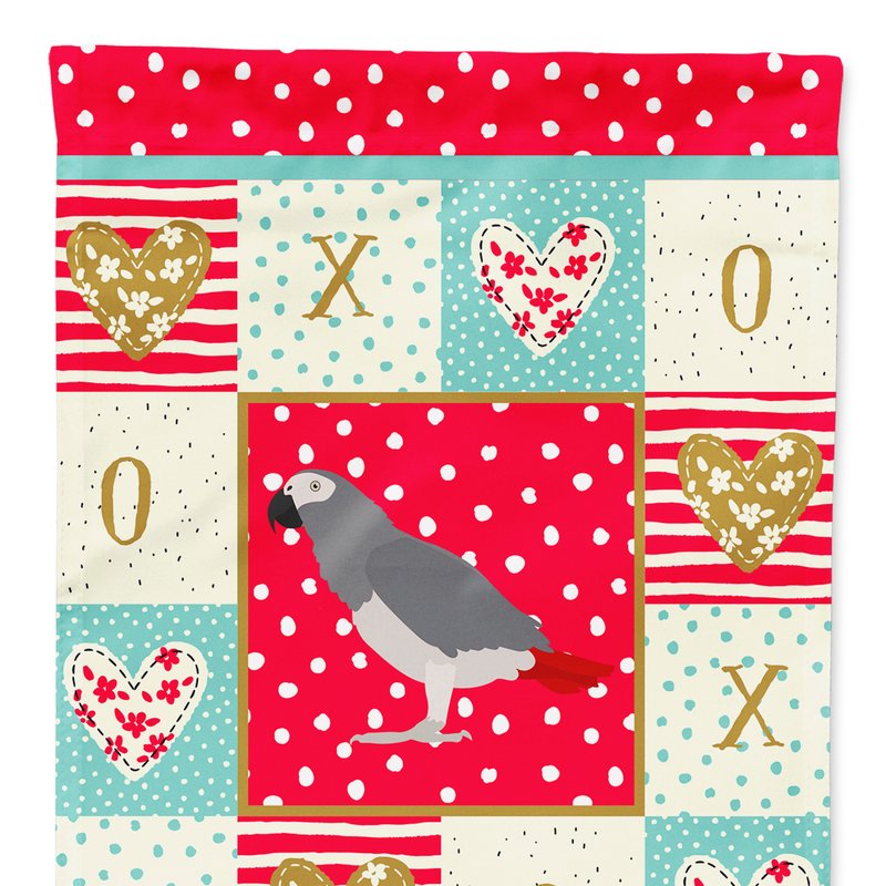 Caroline's Treasures 11" X 15 1/2" Polyester African Grey Parrot Love Garden Flag 2-sided 2-ply