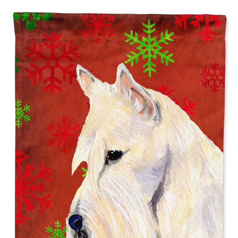 Caroline's Treasures 11" X 15 1/2" Polyester Scottish Terrier Red Snowflakes Garden Flag 2-sided 2-ply