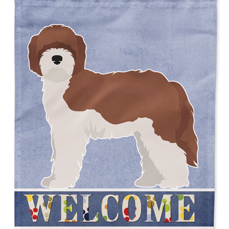 Caroline's Treasures 11" X 15 1/2" Polyester Sheepadoodle Welcome Garden Flag 2-sided 2-ply In Purple