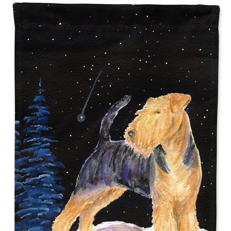 Caroline's Treasures 11" X 15 1/2" Polyester Starry Night Welsh Terrier Garden Flag 2-sided 2-ply In Animal Print