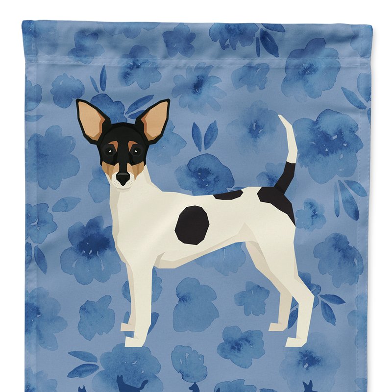 Caroline's Treasures 11" X 15 1/2" Polyester Toy Fox Terrier Welcome Garden Flag 2-sided 2-ply In Blue