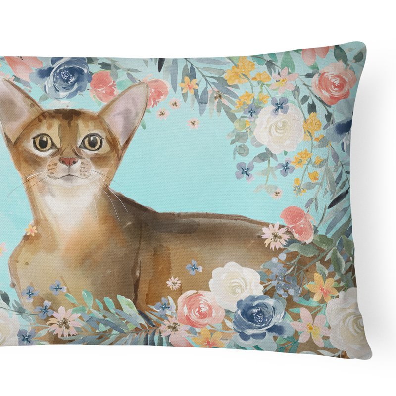 Caroline's Treasures 12 In X 16 In Outdoor Throw Pillow Abyssinian Spring Flowers Canvas Fabric Decorative Pillow In Animal Print